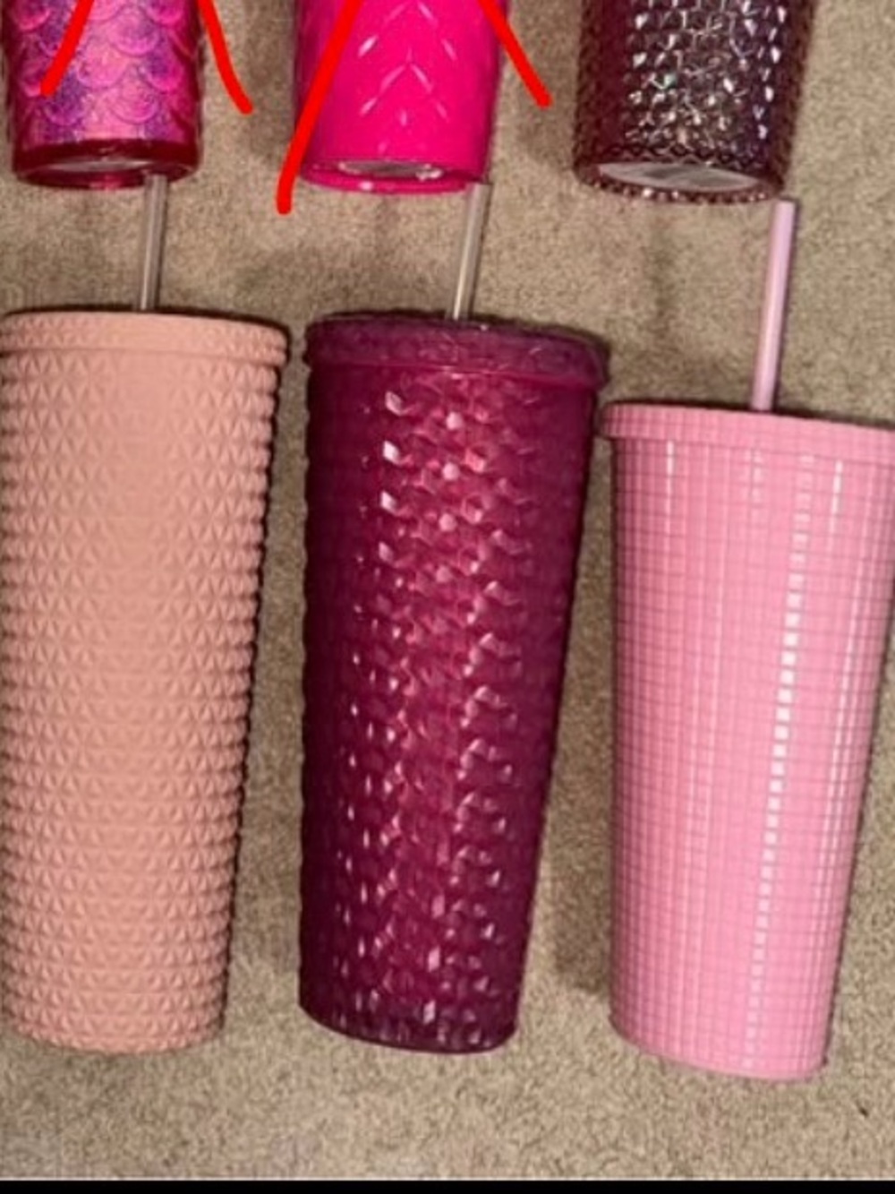 Textured Pink Reusable Party Tumbler - Triple Pink Shades